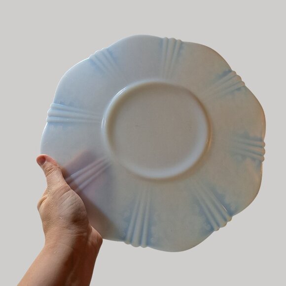 Macbeth-Evans American Sweetheart Monax White Opalescent Salver Plate Vintage - Picture 7 of 13